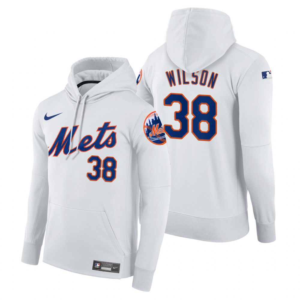 Men New York Mets #38 Wilson white home hoodie 2021 MLB Nike Jerseys->new york mets->MLB Jersey